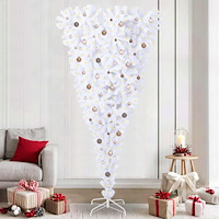 vidaXL Konstgjord julgran med 300 LED-lampor Vit 240 cm PVC och Stål