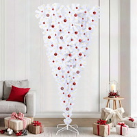 vidaXL Konstgjord julgran med 300 LED-lampor Vit 240 cm PVC och Stål