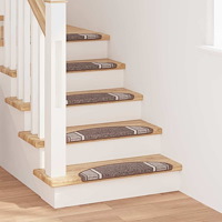 vidaXL Självhäftande trappmattor 15 pcs Brun 65 x 21 x 4 cm
