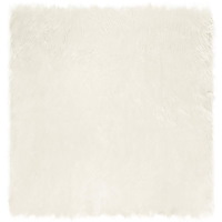 vidaXL Fusk Skinnmatta Tafalla Vit 120 x 120 cm Polyester