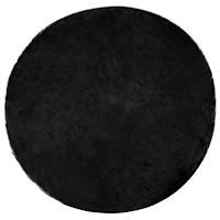 vidaXL Fusk Skinnmatta Tafalla Svart Ø 160 cm Polyester