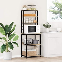 vidaXL Köks hylla Sonoma-ek 60 x 40 x 168 cm Konstruerat trä