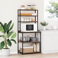 vidaXL Köks hylla Artisan Ek 80 x 40 x 168 cm Konstruerat trä