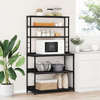 vidaXL Köks hylla Svart Ek 100 x 40 x 168 cm Konstruerat trä