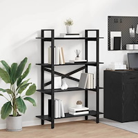 vidaXL Hyllsystem Svart Ek 100 x 33,5 x 140 cm Konstruerat trä