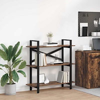 vidaXL Hyllsystem Rökt ek 100 x 33,5 x 102 cm Konstruerat trä