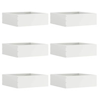 vidaXL Kant för gräsmatta 6 pcs Vit 40 x 40 x 13 cm Stål