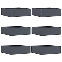 vidaXL Kant för gräsmatta 6 pcs Antracit 40 x 40 x 13 cm Stål
