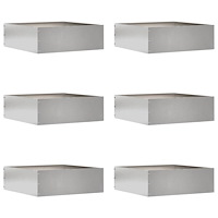 vidaXL Kant för gräsmatta 6 pcs Silver 40 x 40 x 13 cm Rostfritt stål