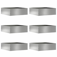 vidaXL Kant för gräsmatta 6 pcs Silver 40 x 40 x 13 cm