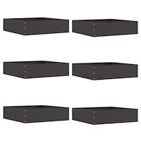vidaXL Kant för gräsmatta 6 pcs Svart 50 x 50 x 13 cm Stål