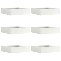 vidaXL Kant för gräsmatta 6 pcs Vit 50 x 50 x 13 cm Stål