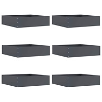 vidaXL Kant för gräsmatta 6 pcs Antracit 50 x 50 x 13 cm Stål