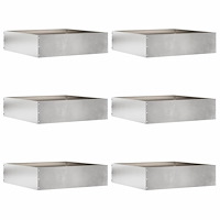 vidaXL Kant för gräsmatta 6 pcs Silver 50 x 50 x 13 cm Rostfritt stål