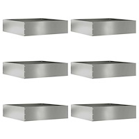 vidaXL Kant för gräsmatta 6 pcs Silver 50 x 50 x 13 cm