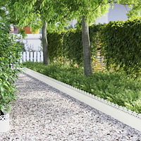 vidaXL Gräskanter 10 pcs Vit 103 x 0,05 x 22 cm Stål