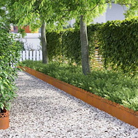 vidaXL Gräskanter 10 pcs Rostig 103 x 0,05 x 22 cm Väderbeständig stål