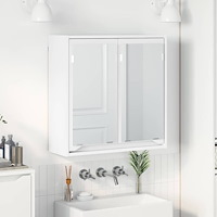 vidaXL Badrumsspegelskåp med hylla Vit 60 x 20 x 60 cm Konstruerat trä