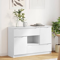 vidaXL Sideboard med låda Vit 100 x 30 x 65,6 Konstruerat trä