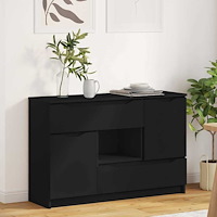 vidaXL Sideboard med låda Svart 100 x 30 x 65,6 Konstruerat trä