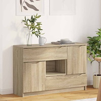 vidaXL Sideboard med låda Sonoma-ek 100 x 30 x 65,6 Konstruerat trä