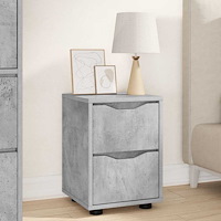 vidaXL Sängbord med låda Betonggrå 30,5 x 30 x 43 cm Konstruerat trä