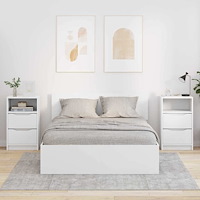 vidaXL Sängbord med låda 2 pcs Vit 40 x 30 x 467 cm Konstruerat trä