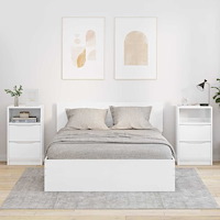 vidaXL Sängbord 2 pcs Högblanka vita 40 x 30 x 467 cm Konstruerat trä