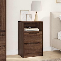 vidaXL Sängbord med låda Brun Ek 40 x 30 x 467 cm Konstruerat trä