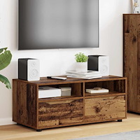 vidaXL TV-skåp med låda Gammalt trä 100 x 48 x 43 cm Konstruerat trä