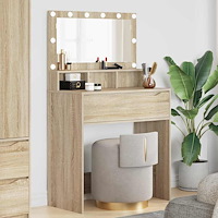 vidaXL Sängrum Smyckesbord med låda Sonoma-ek 80 x 39,6 x 135 cm