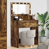 vidaXL Sängrum Smyckesbord Rökt ek 80 x 39,6 x 135 cm Konstruerat trä