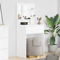 vidaXL Sängrum Smyckesbord Vit 80 x 39,6 x 135 cm Konstruerat trä