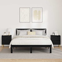 vidaXL Sängskåp 2 pcs Svart Ek 40 x 35 x 50 cm Konstruerat trä