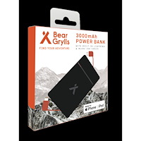 Bear Grylls Bear Grylls 3000mAh Power Bank with Built-in Lightning & Micro USB Cable