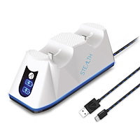 Stealth Stealth SP-C100 V Twin Charging Dock with 2m Play & Charge Cable for PS5 - White