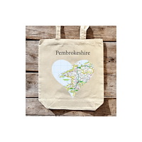 The Sugar Shed OS Map Premium Canvas Tote Bag - Pembrokeshire Coast National Park