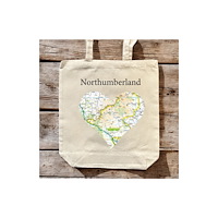 The Sugar Shed OS Map Premium Canvas Tote Bag - Northumberland National Park