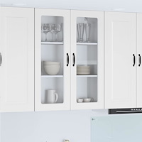 vidaXL Väggskåp för kök med hylla Högblanka vita 80 x 31 x 100 cm