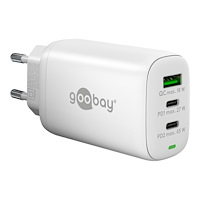 Goobay goobay strömadapter - GaN, multiport - USB, 2 x USB-C - 65 Watt