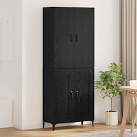 vidaXL Skåp Svart Ek 69,5 x 34 x 180 cm Konstruerat trä