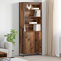 vidaXL Höga Skåp 2 pcs Gammalt trä 79 x 36 x 200 cm Konstruerat trä