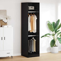 vidaXL Garderob med hylla Svart ek 50 x 50 x 200 cm Konstruerat trä