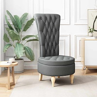 vidaXL Slipperfåtölj Mörkgrå 56,5 x 70 x 110 cm tyg