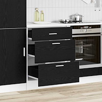 vidaXL Köksunderskåp Riga Svart Ek 60 x 46 x 81,5 cm Konstruerat trä