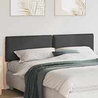 vidaXL Klädd sänggavel Naturlig och Mörk Grå 200 cm Massiv furu