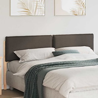 vidaXL Klädd sänggavel Naturlig och Ljus Grå 180 cm Massiv furu