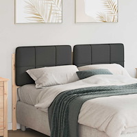 vidaXL Klädd sänggavel Brun och Mörkgrå 160 cm Massiv furu