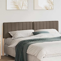 vidaXL Klädd sänggavel Brun och Taupe 180 cm Massiv furu