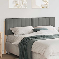 vidaXL Klädd sänggavel Brun och ljusgrå 160 cm Massiv furu